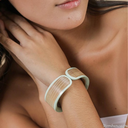 Браслет Nature Bijoux, Mississippi, с цветной эмалью и вставкой из дерева, NB25.1-13-44064 бирюзовый